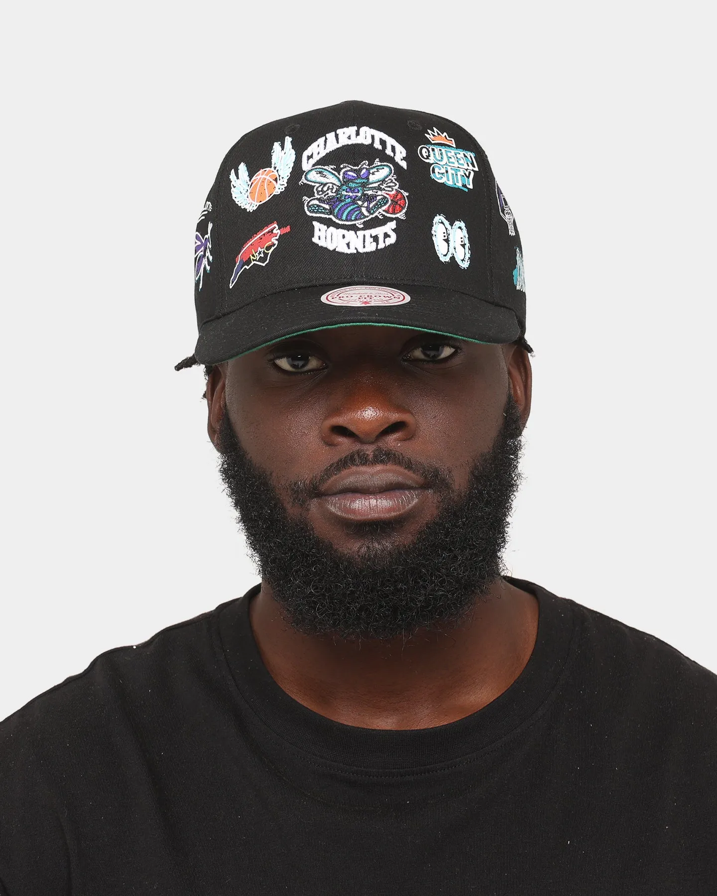 Mitchell & Ness Charlotte Hornets 'Hand Drawn Doodle' Pro Crown Snapback Black