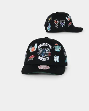Mitchell & Ness Charlotte Hornets 'Hand Drawn Doodle' Pro Crown Snapback Black