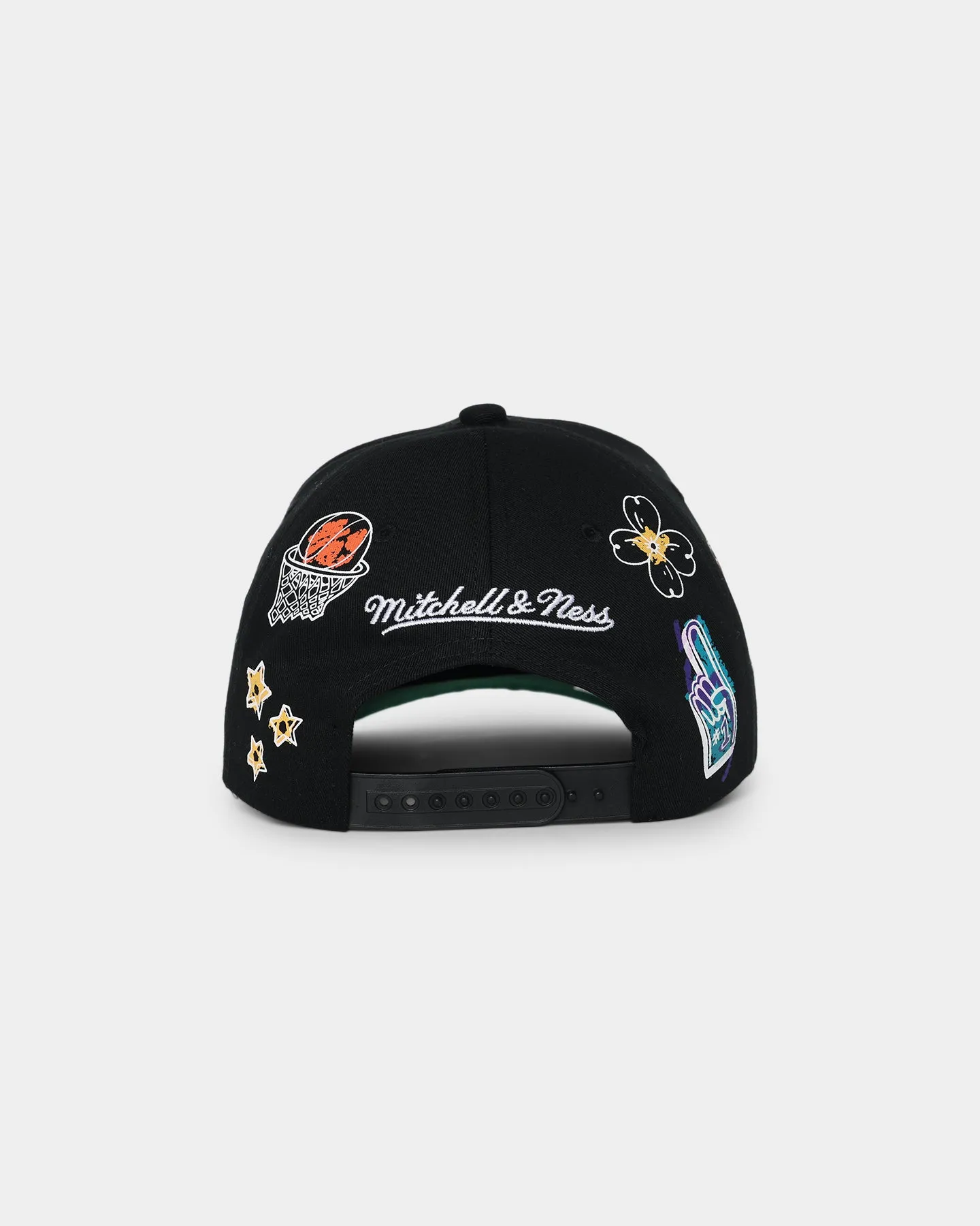 Mitchell & Ness Charlotte Hornets 'Hand Drawn Doodle' Pro Crown Snapback Black