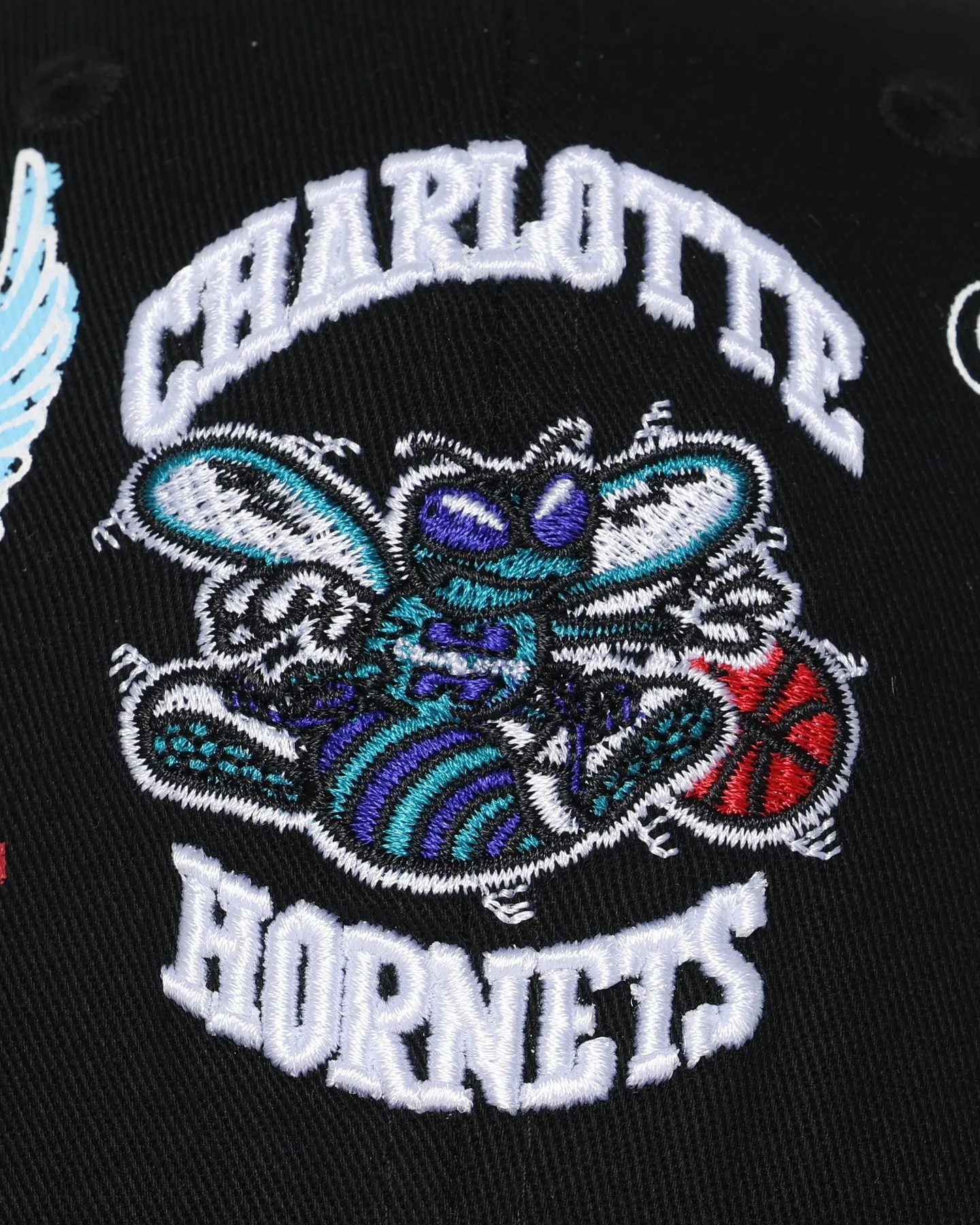 Mitchell & Ness Charlotte Hornets 'Hand Drawn Doodle' Pro Crown Snapback Black