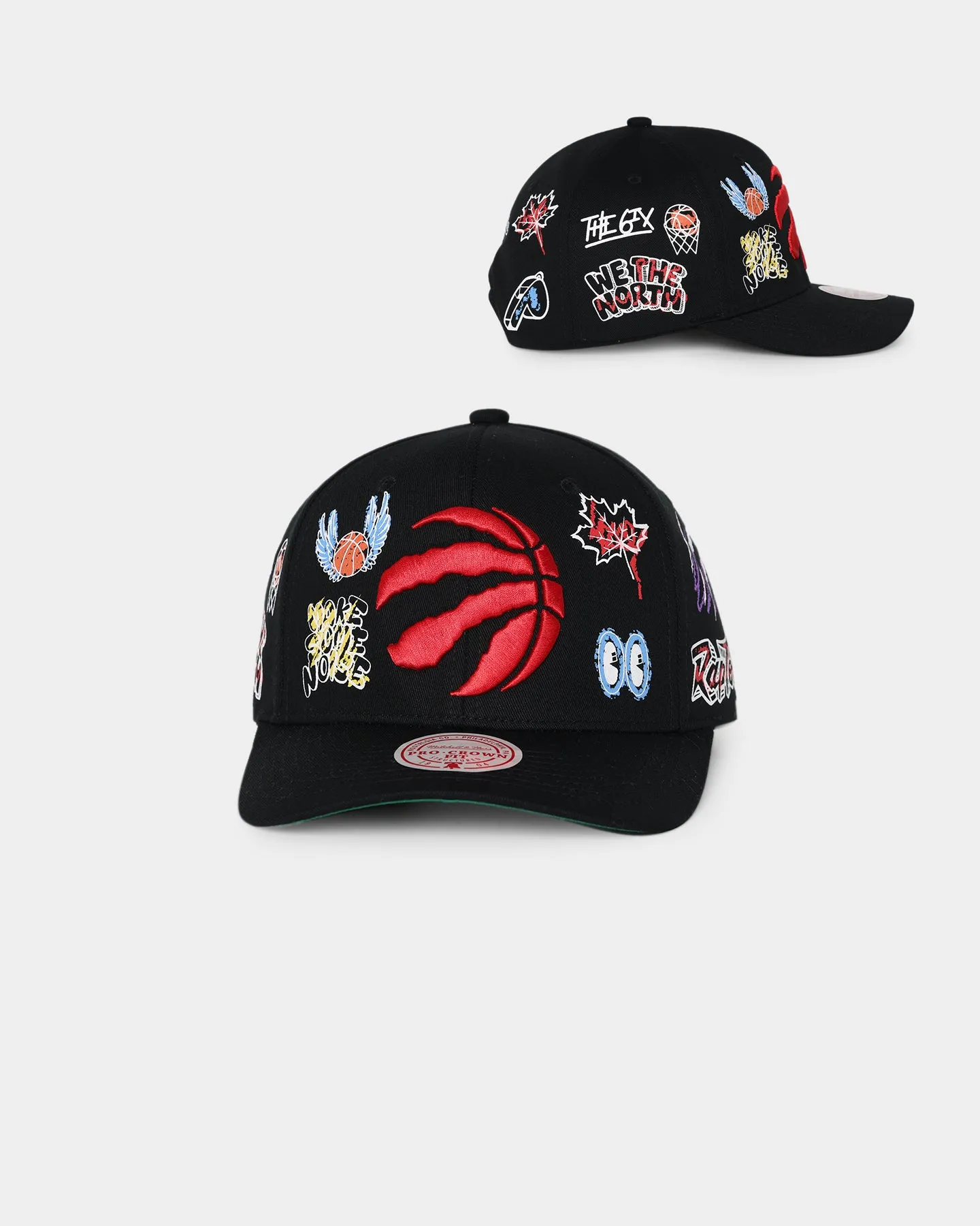 Mitchell & Ness Toronto Raptors 'Hand Drawn Doodle' Pro Crown Snapback Black