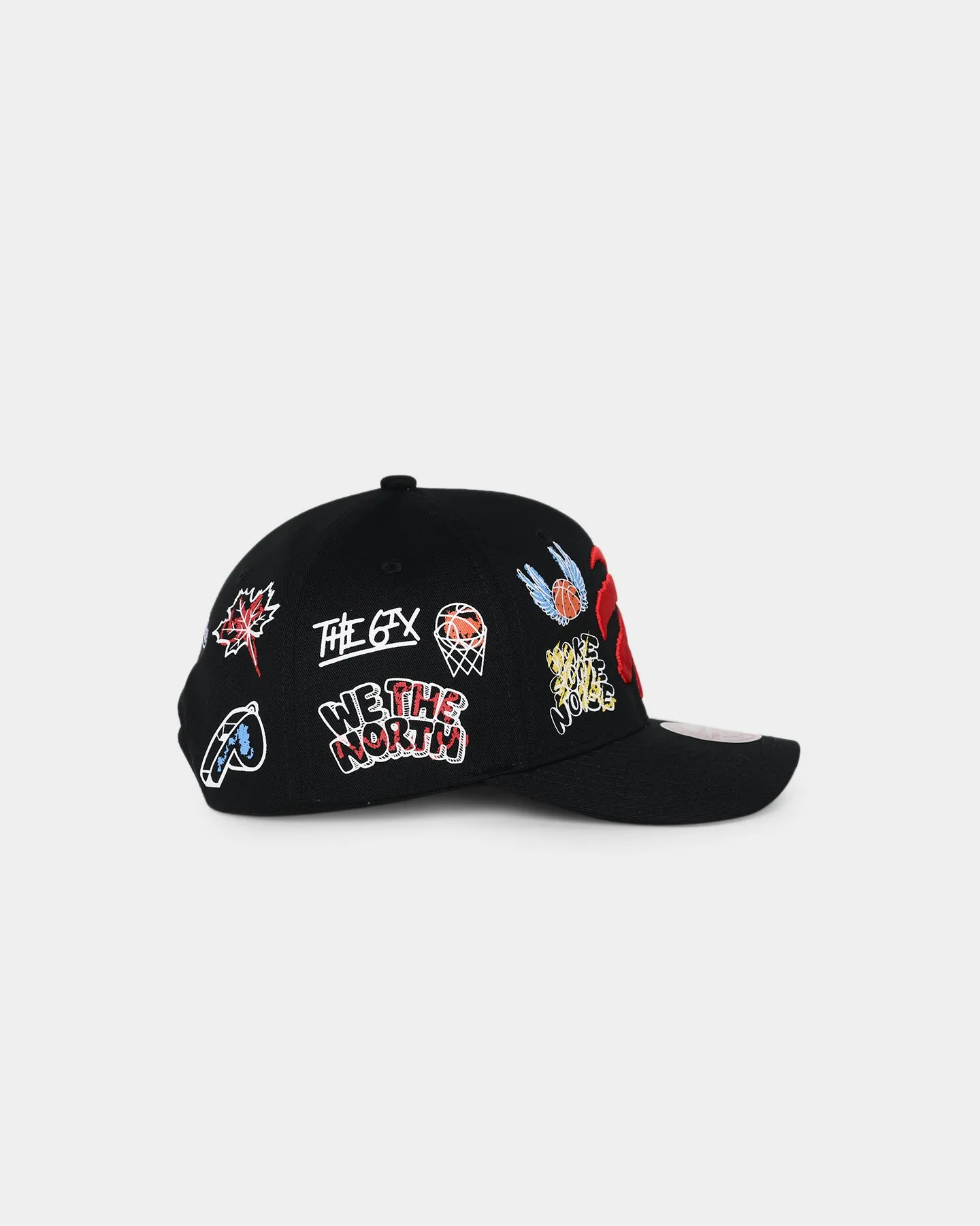 Mitchell & Ness Toronto Raptors 'Hand Drawn Doodle' Pro Crown Snapback Black