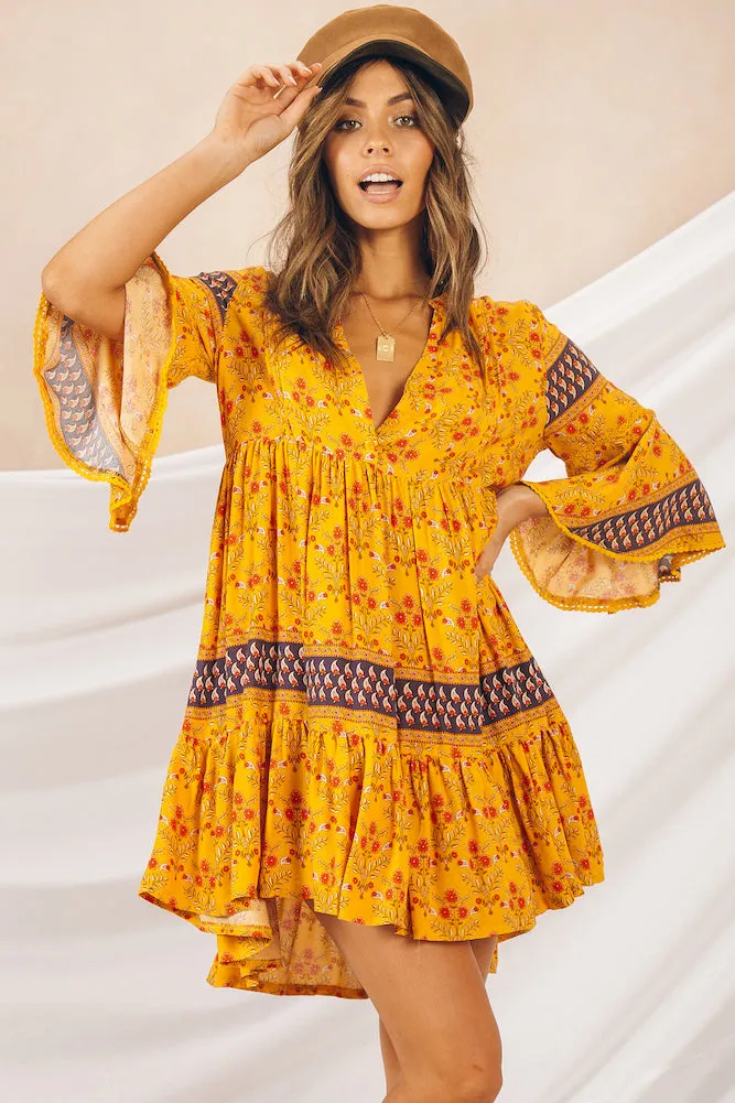 Monte Vista Dress Mustard