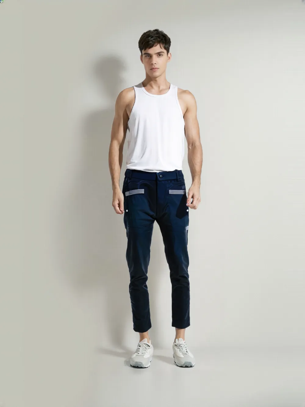 MPT25002 Men's 100% Cotton Casual Pants with contrast pocket highlight