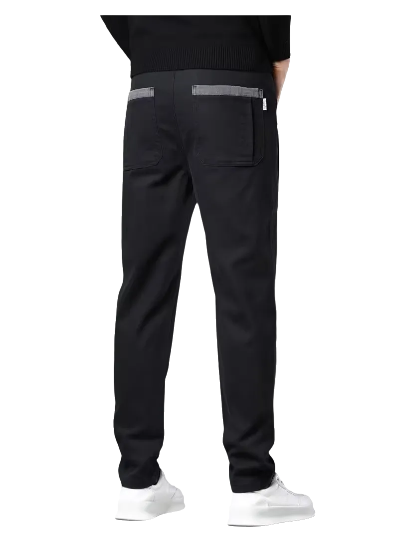 MPT25002 Men's 100% Cotton Casual Pants with contrast pocket highlight