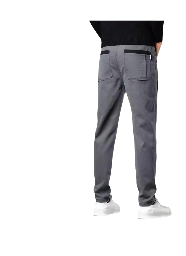 MPT25002 Men's 100% Cotton Casual Pants with contrast pocket highlight