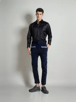 MPT25002 Men's 100% Cotton Casual Pants with contrast pocket highlight