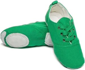 MSMAX Jazz Shoes for Women Girls Split Sole Canvas Ballet Dance Teaching Flats Green 7.5 M US Women