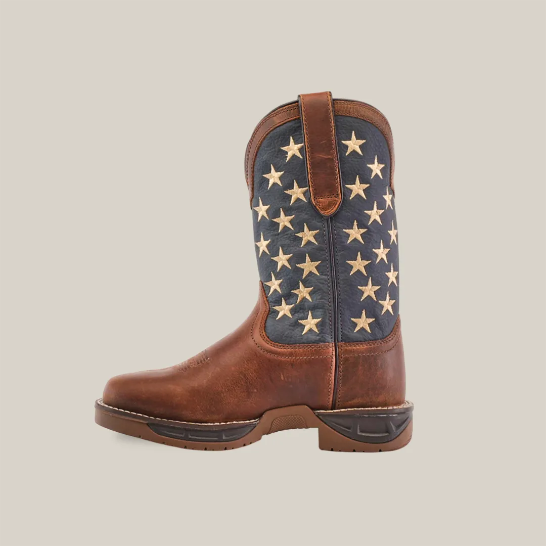 Navy Brown US Flag - Waterproof - Soft Toe