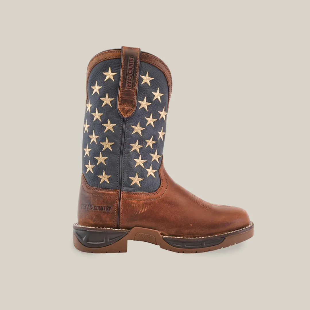 Navy Brown US Flag - Waterproof - Soft Toe