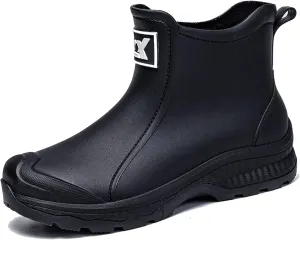 Nutropa Waterproof Short Rain Boots for Men Lightweight Comfortable Garden Shoes Chelsea Ankle Rain Shoes