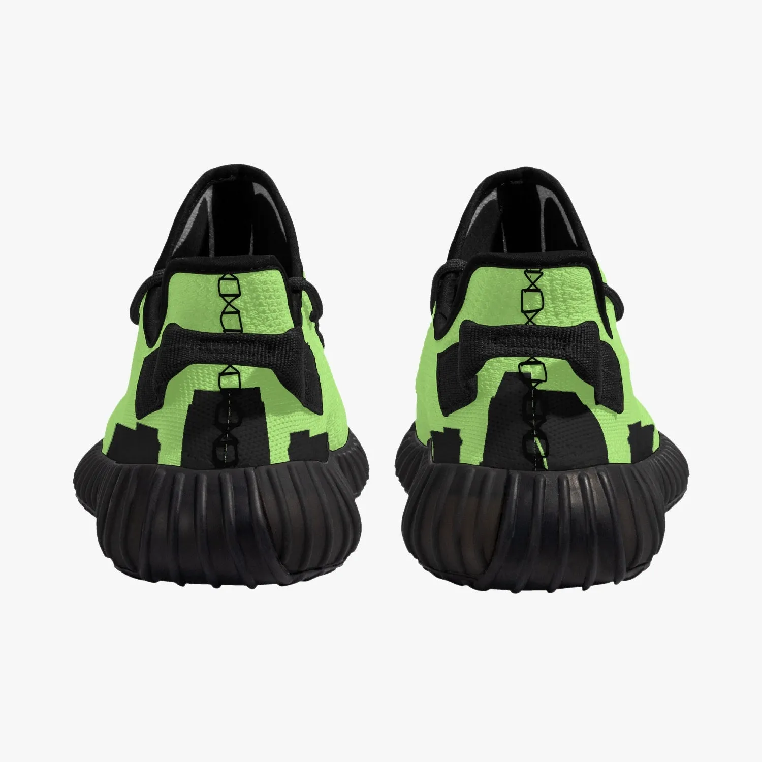 Officially Sexy Neon Green & Black Skyline Adult Unisex Mesh Knit Sneakers