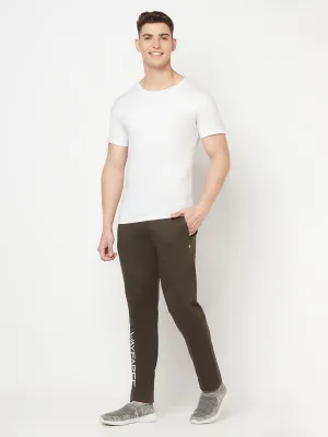 Olive Typography Track Pants
