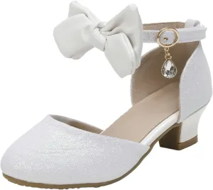 Open Toe Sandals Girls Princess Shoes Little Girl Hollow Bow Sandals Children Dance Performance Dress High Heels