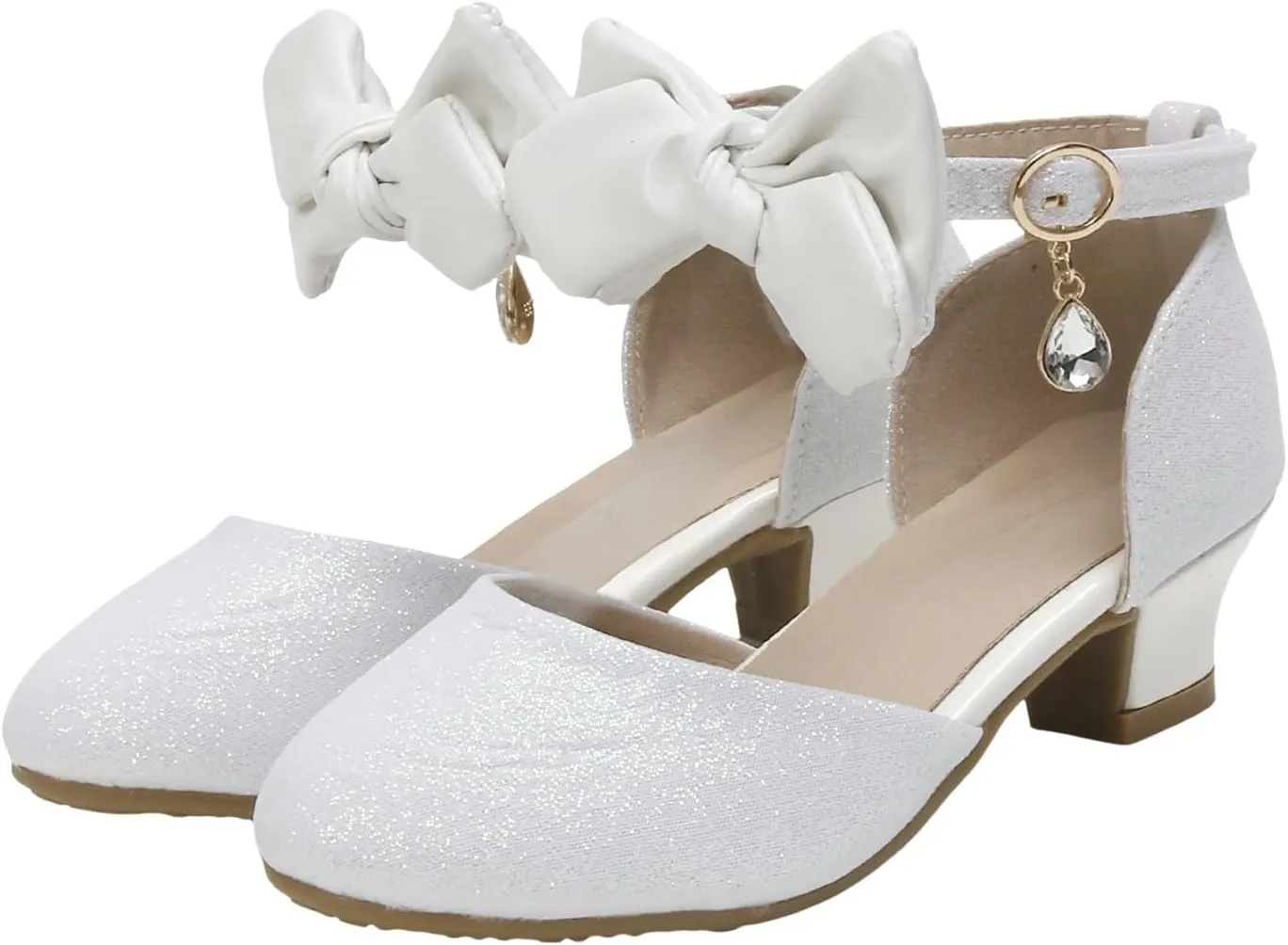 Open Toe Sandals Girls Princess Shoes Little Girl Hollow Bow Sandals Children Dance Performance Dress High Heels