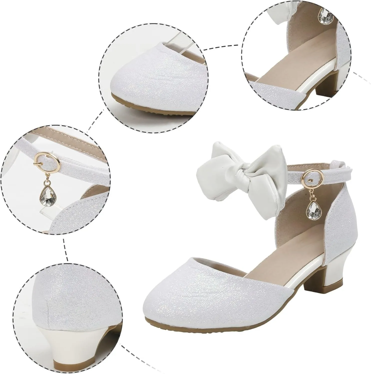 Open Toe Sandals Girls Princess Shoes Little Girl Hollow Bow Sandals Children Dance Performance Dress High Heels