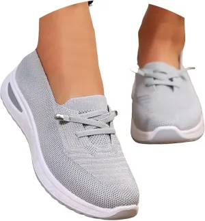 Orthopedic Walking Shoes for Women Wide Width, Women Breathable Mesh Orthopedic Sneakers Slip On Nurse Shoes Arch Support Lightweight Comfortable Non Slip Work Shoe