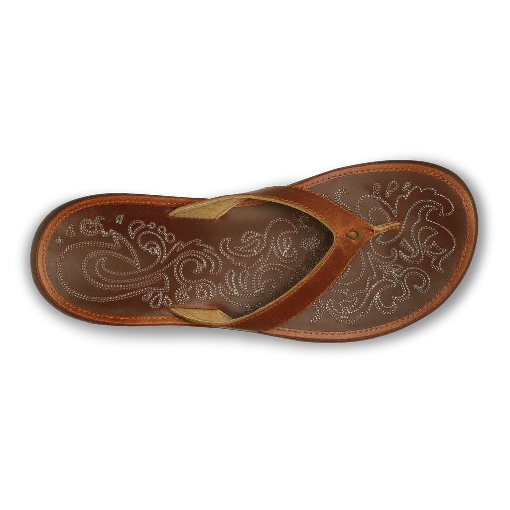 Paniolo Women's Leather Beach Sandal in Natural
