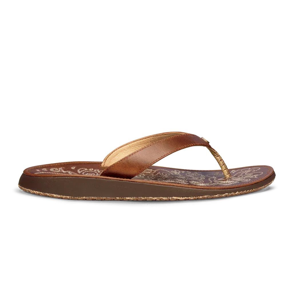 Paniolo Women's Leather Beach Sandal in Natural