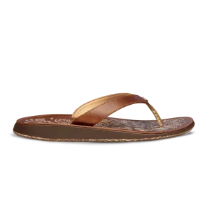 Paniolo Women's Leather Beach Sandal in Natural