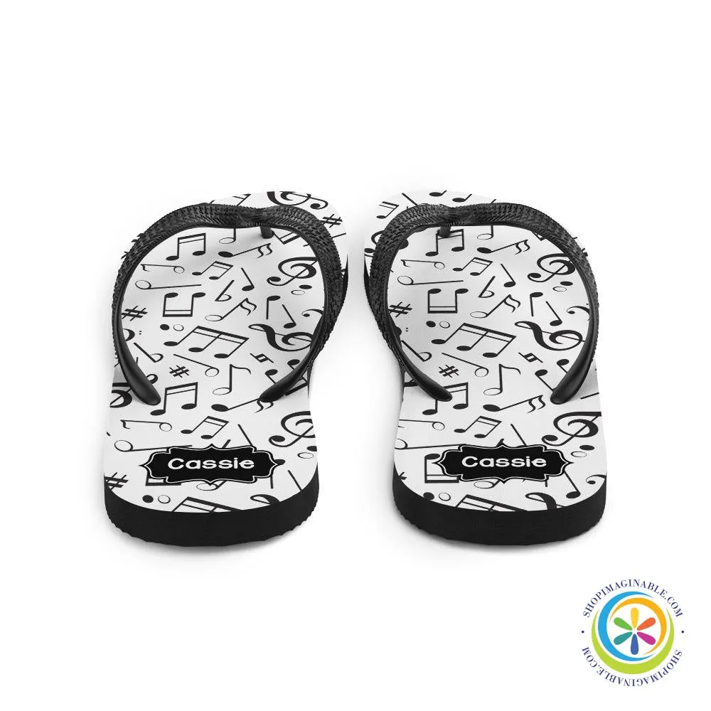 Personalized Musical Notes Flip-Flops