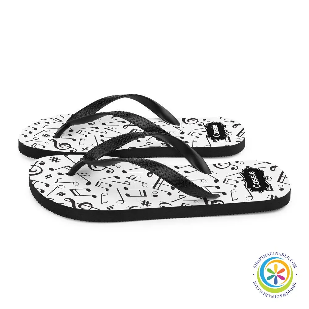 Personalized Musical Notes Flip-Flops