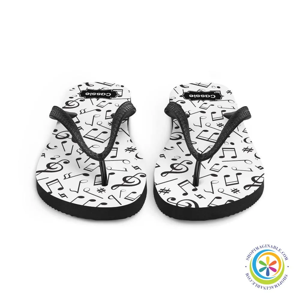 Personalized Musical Notes Flip-Flops