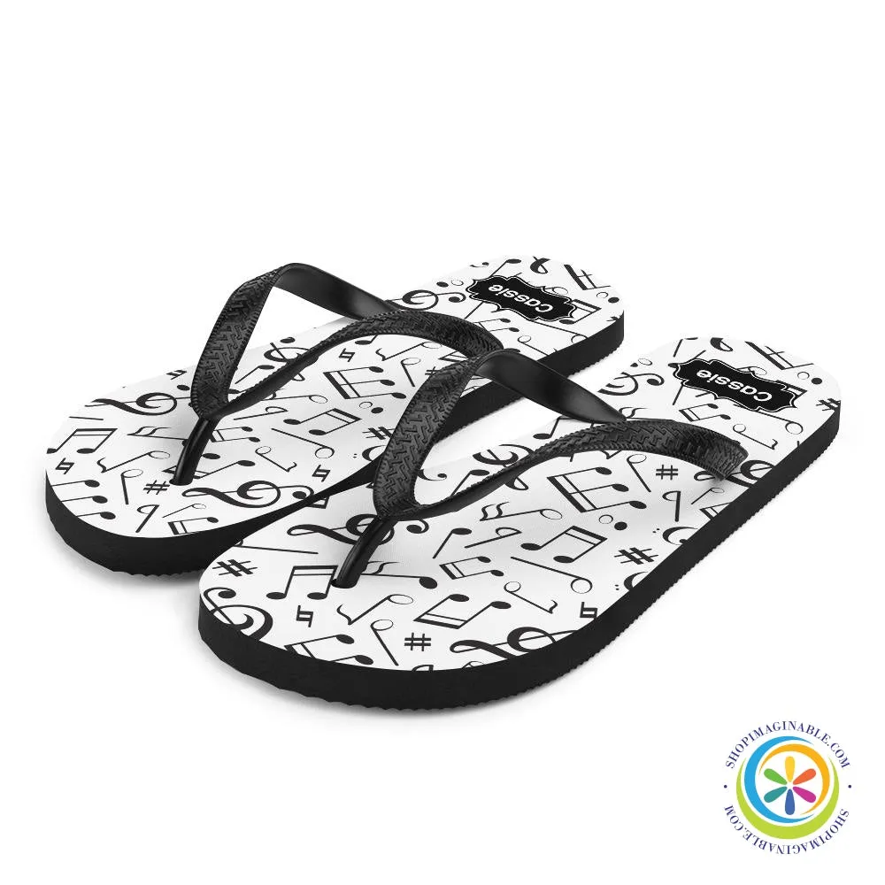 Personalized Musical Notes Flip-Flops