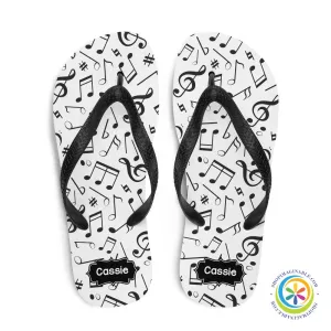 Personalized Musical Notes Flip-Flops