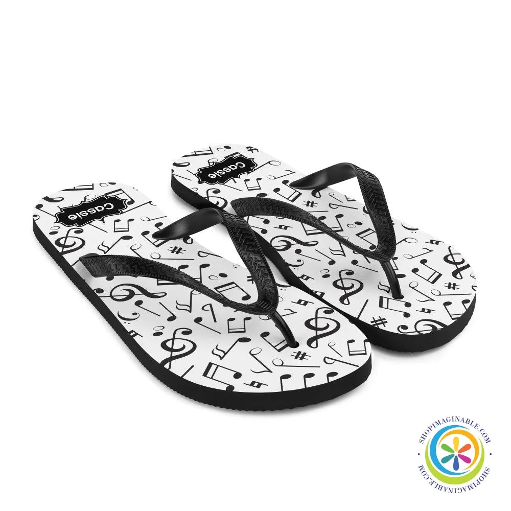 Personalized Musical Notes Flip-Flops