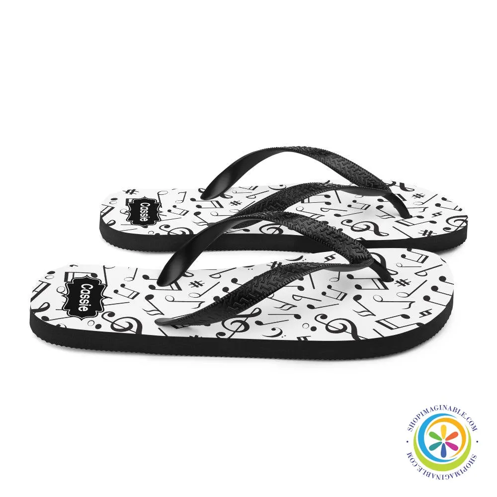 Personalized Musical Notes Flip-Flops