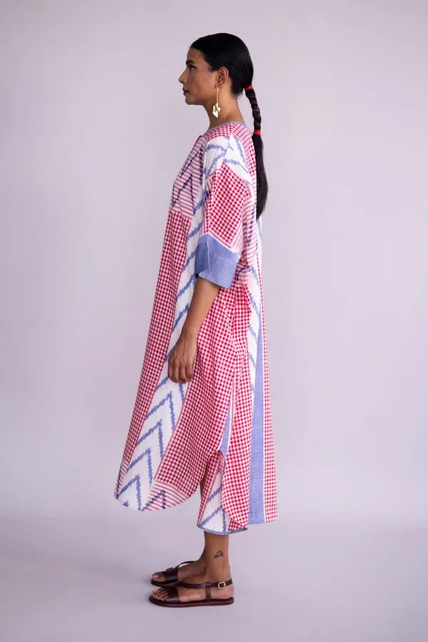 Pink City Front Open Boxy Dress