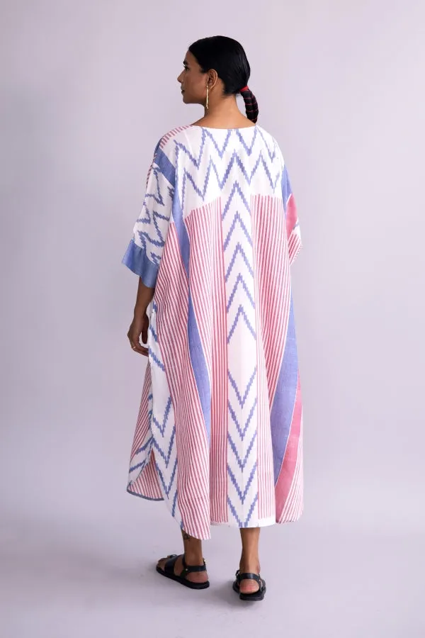 Pink City Front Open Boxy Dress