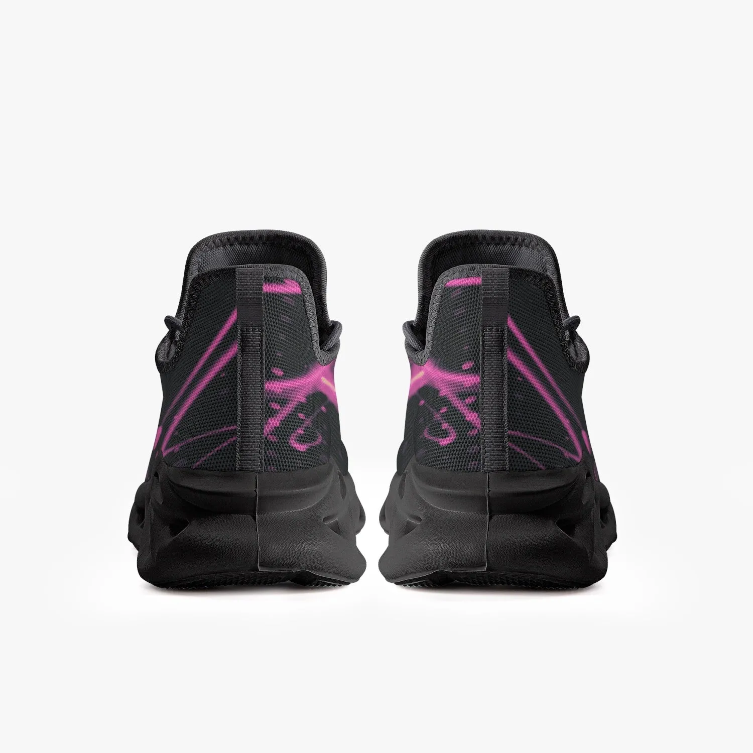 Pink Laser Mesh Knit Bounce Sneakers - Black