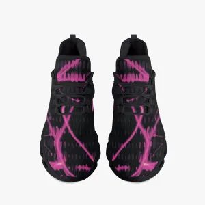 Pink Laser Mesh Knit Bounce Sneakers - Black