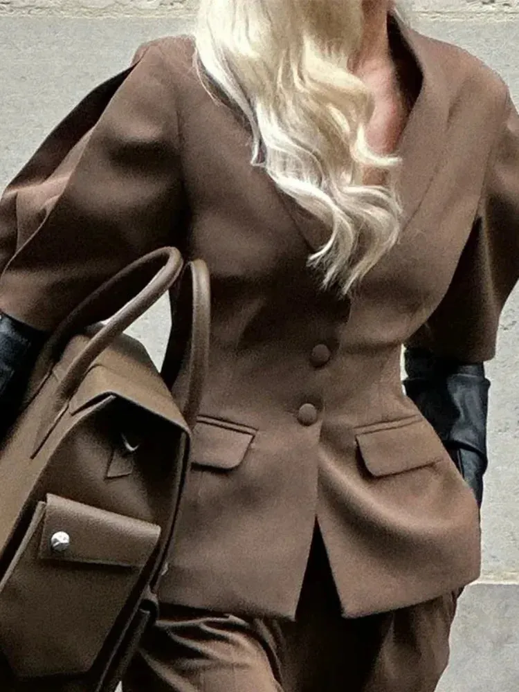 Puff Sleeve Blazer & Trousers