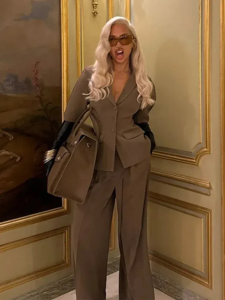 Puff Sleeve Blazer & Trousers