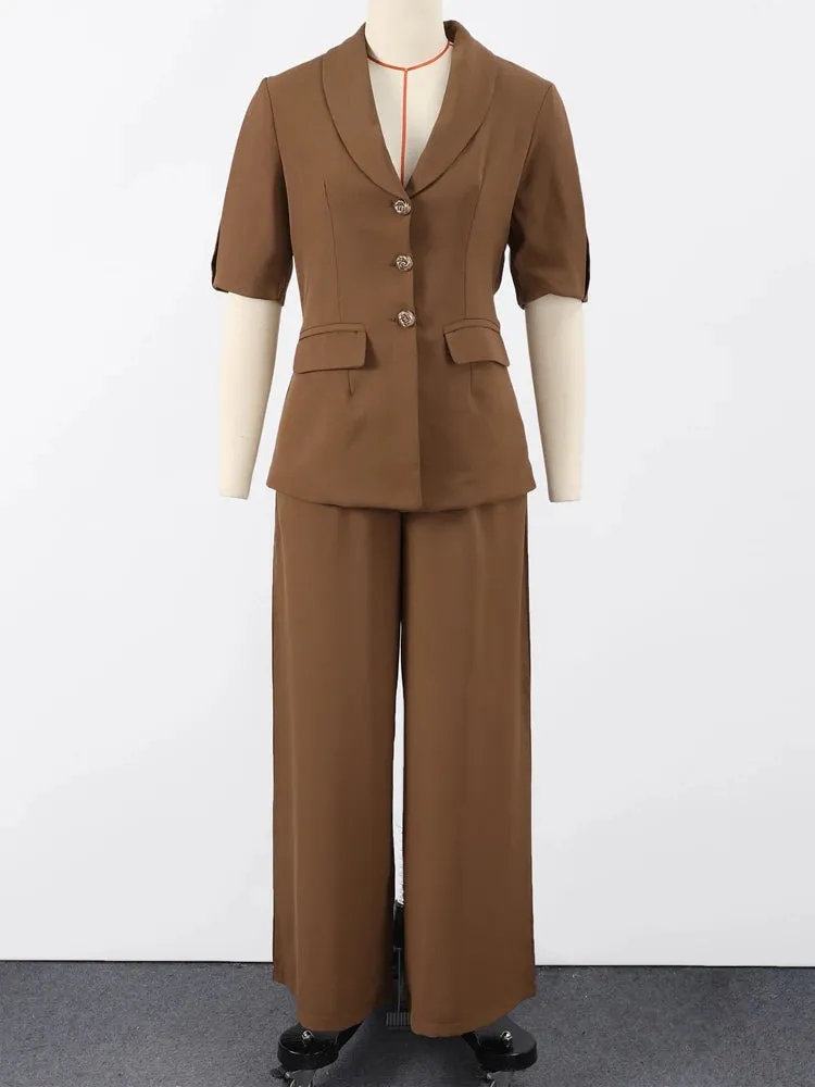 Puff Sleeve Blazer & Trousers