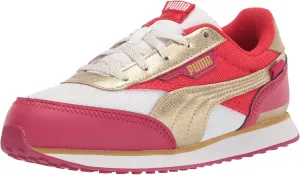 PUMA unisex child Future Rider Sneaker, Puma White-persian R, 3 Little Kid US