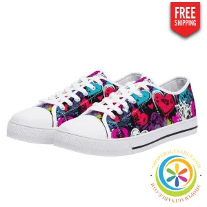 Rebel Heart Ladies Low Top Canvas Shoes