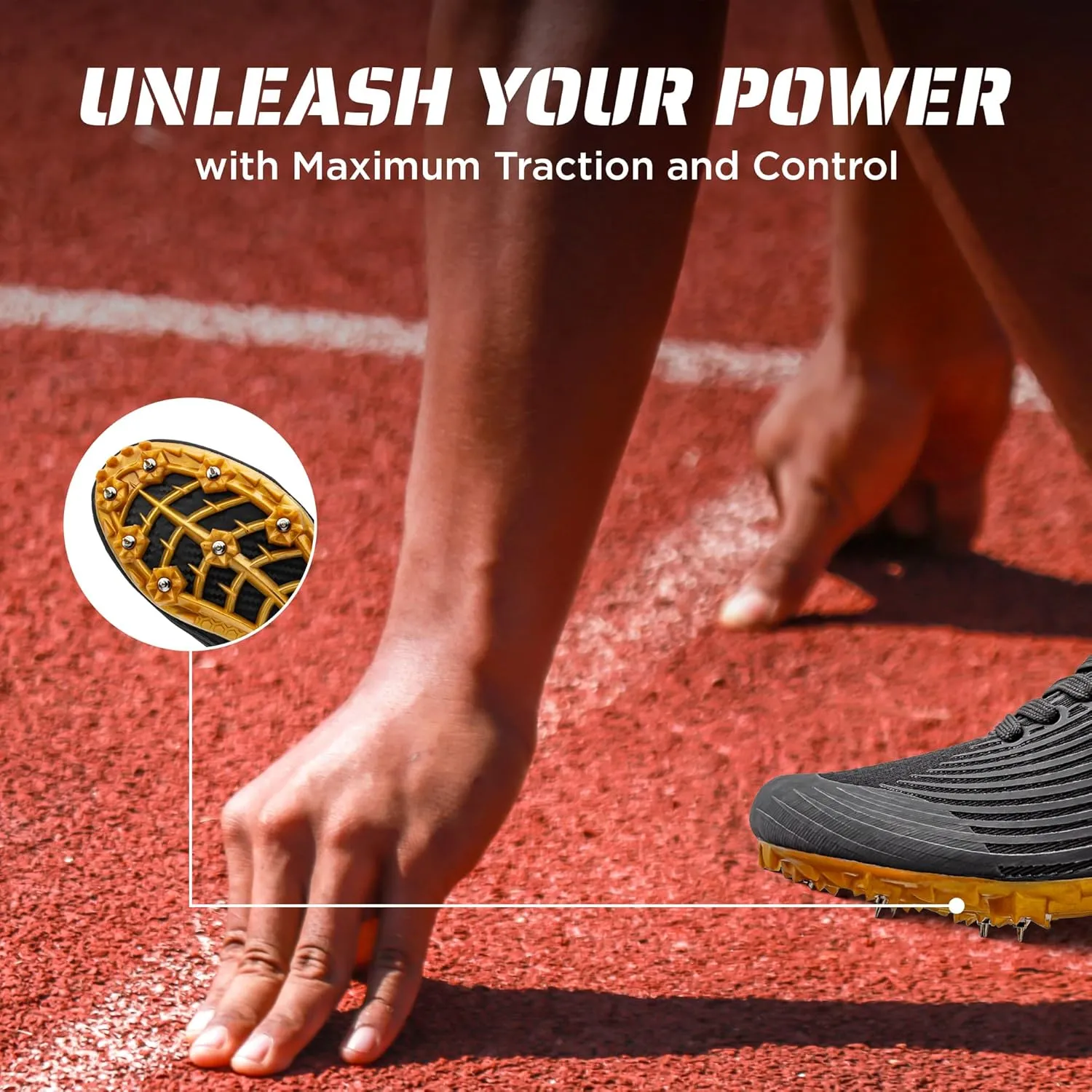 RUNIC Track & Field Shoes for Men, Women & Kids  Pro Running Spikes for Sprint, Race & Training  7 Spikes   Extra Spikes & Wrench (US Men Size)