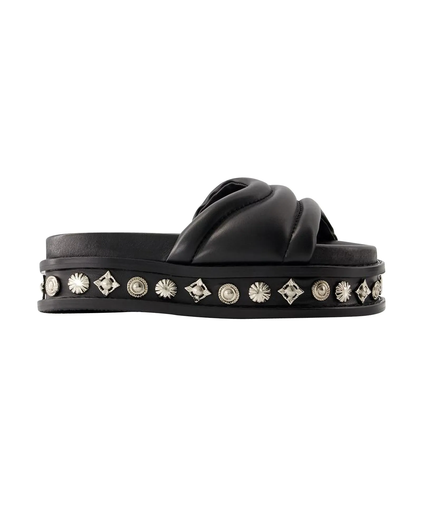 Smooth Leather Square Open-Toe Sandals with Ankle Strap