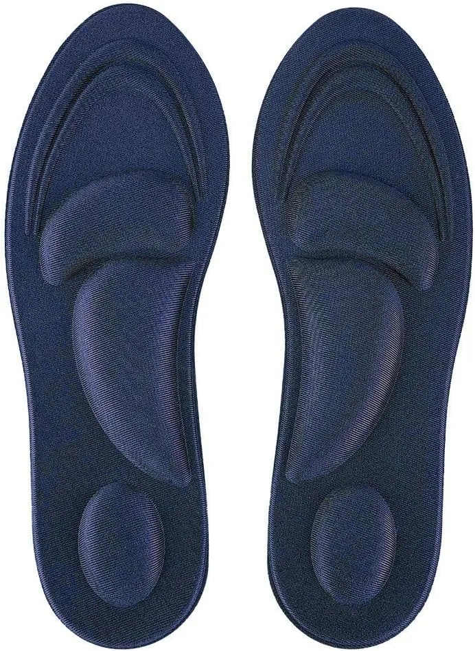 Soft Orthotic Insoles Shock Absorption Flat Feet Arch Support Memory Foam Comfort Insole for Outdoor Activities(Dark Blue for Men)