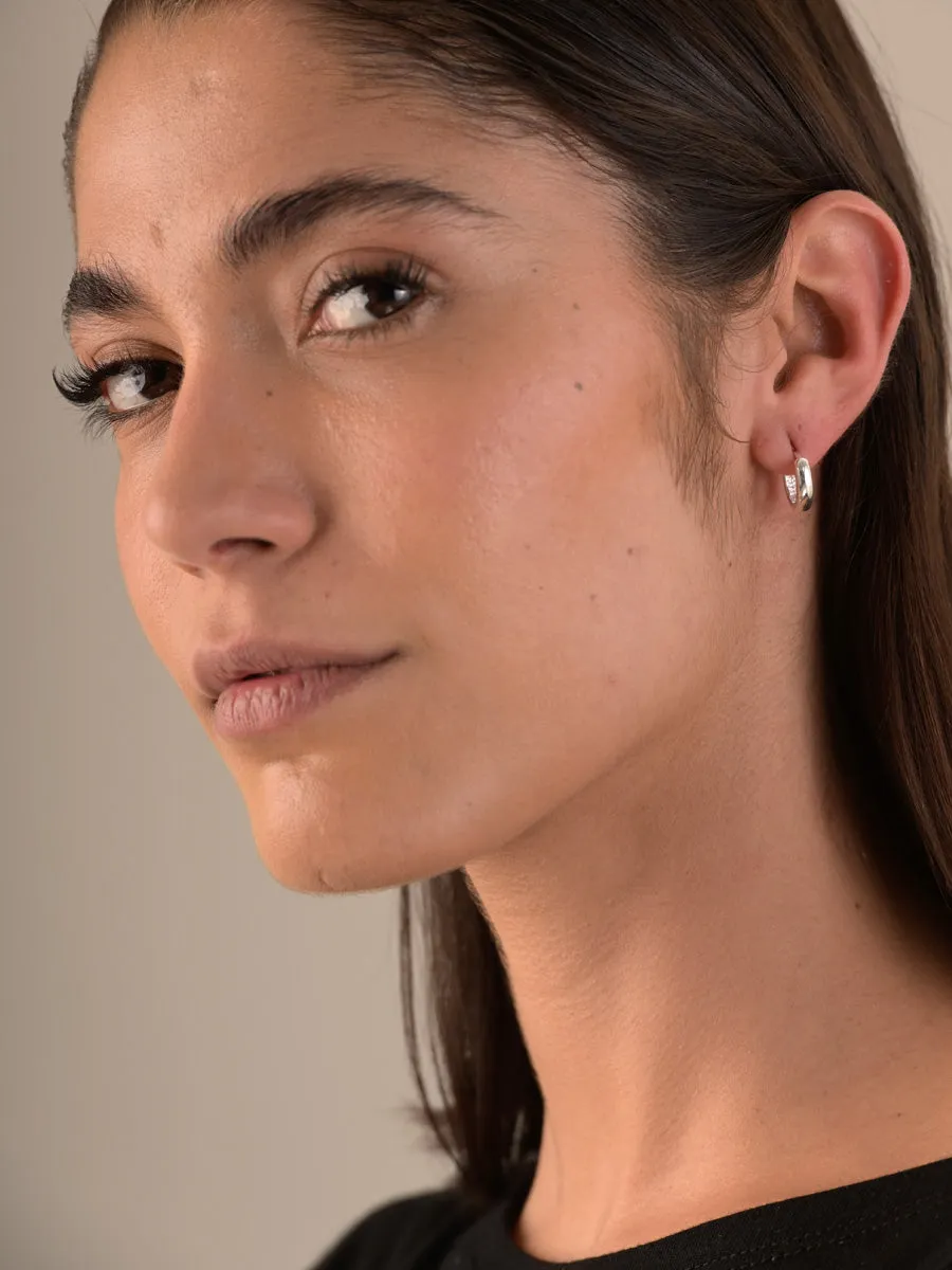 Sterling Silver Huggie Hoop Earrings