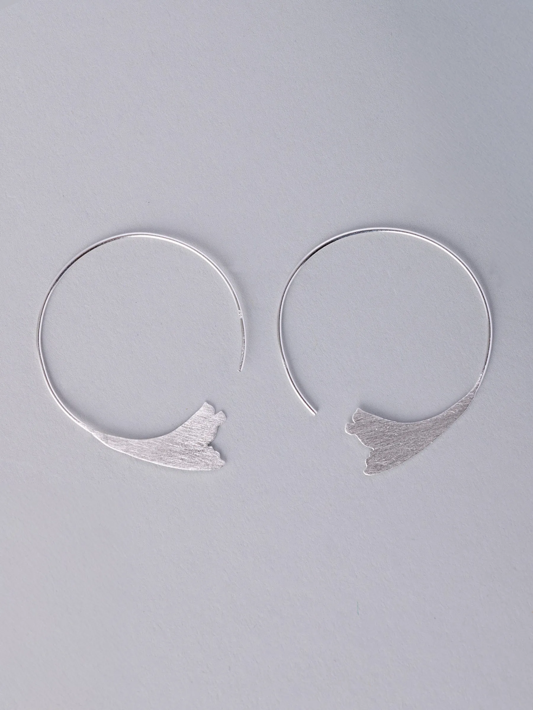 Sterling Silver Lily Hoop Earrings