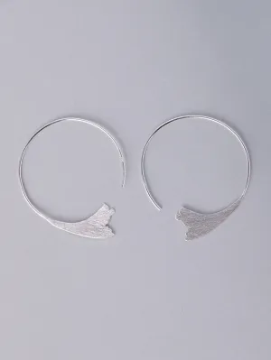 Sterling Silver Lily Hoop Earrings
