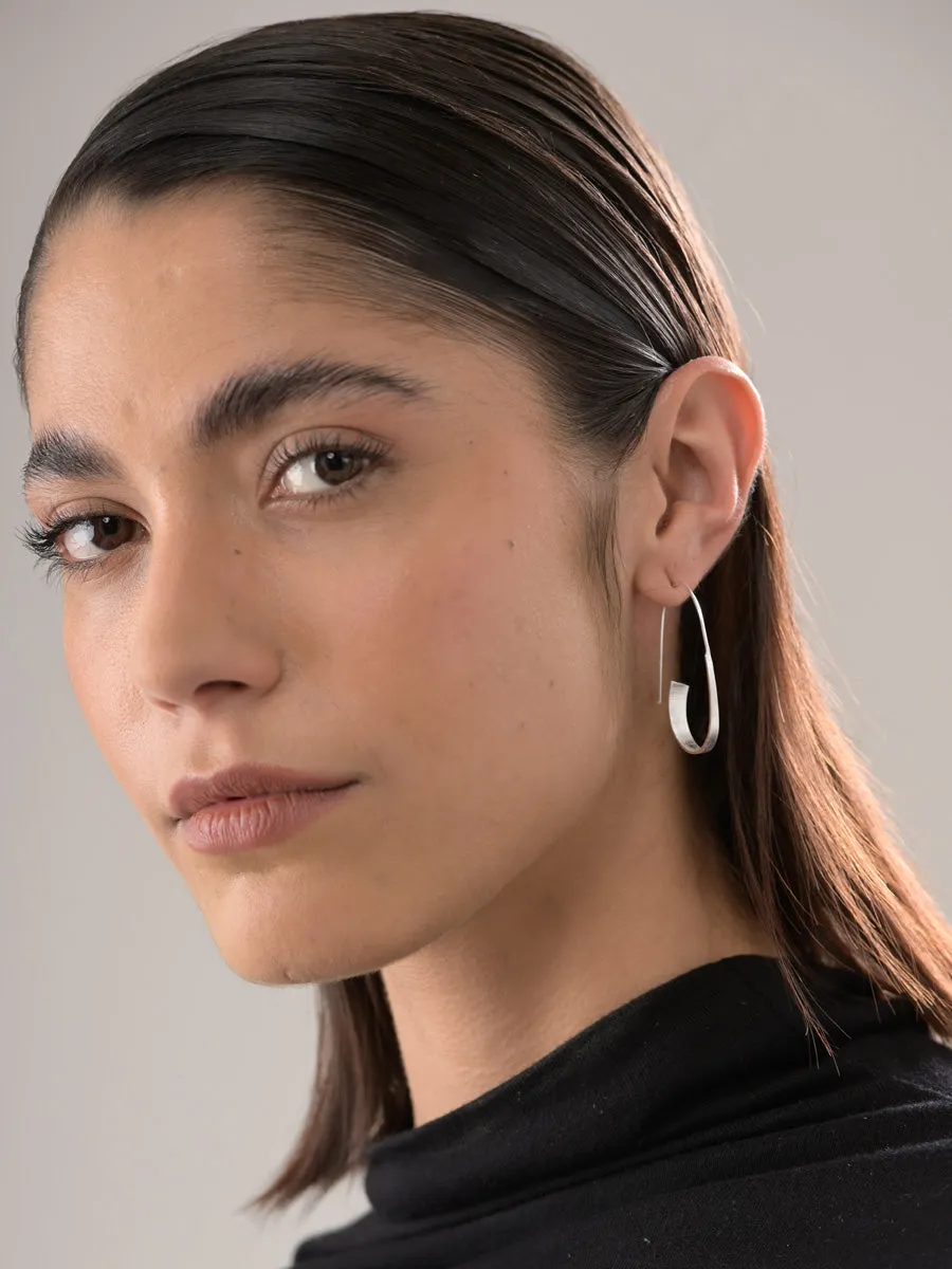 Sterling Silver Oval Hoop Earrings