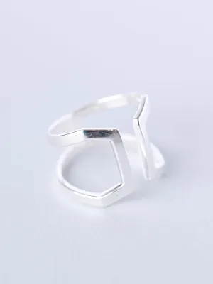 Sterling Silver Square Shape Wrap Ring