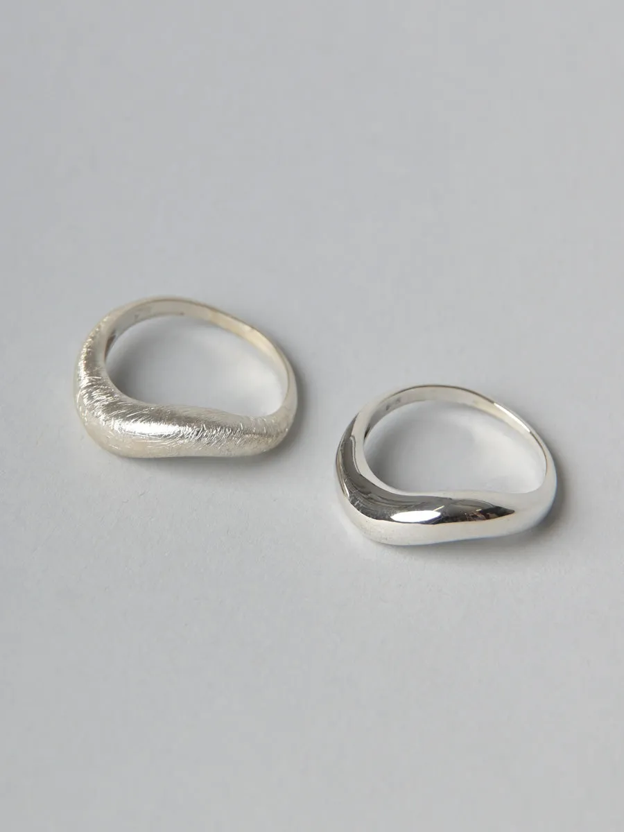 Sterling Silver Stacking Domed Ring - Set of Two