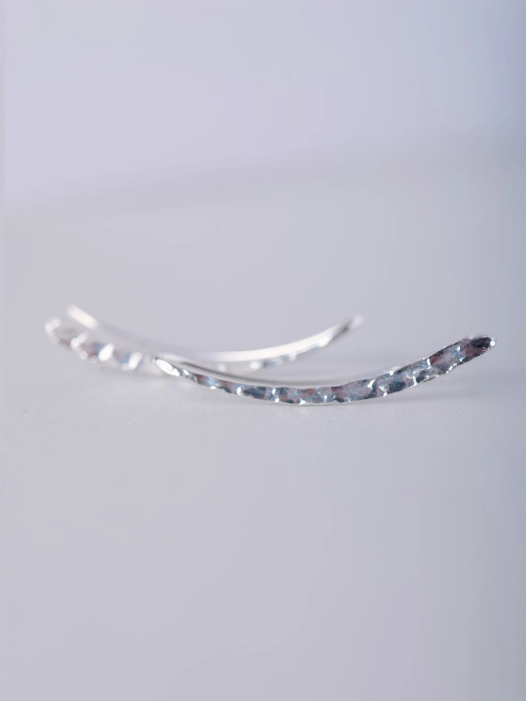 Sterling Silver Textured Surface Ear Crawlers